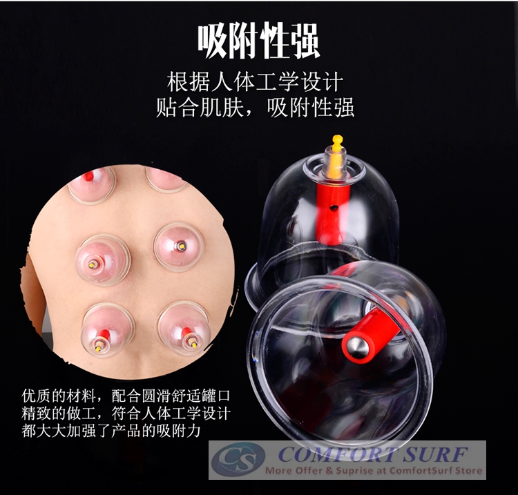 New 2017 - 12 Cups /24 Cups Set Of Vacuum Suction Body Cupping Pull Out a Vacuum Appartus Therapy